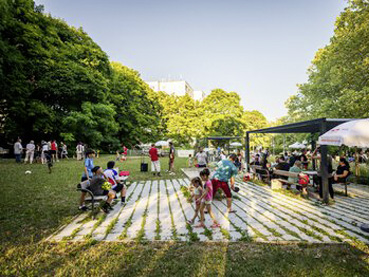 Sommerfest mit Musik und mehreren Stationen im Nachbarschaftsgarten/Quartierzentrum Bergtaidingweg